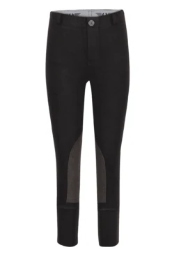 TuffRider Children's Cotton Pull-On Knee Patch Breeches -Apparel and Gear Shop 10010 01 16 black gen front 2