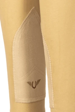 TuffRider Children's Cotton Pull-On Knee Patch Breeches -Apparel and Gear Shop 10010 01 17 light tan gen detail 2
