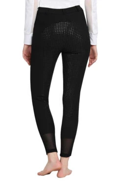 Tuffrider Tiffany Ribbed Breech With Silicone Full Seat -Apparel and Gear Shop 100134 33 16 black gen model back 4 05abb578 b060 4e63 9e04 f7f9f1c65ec0