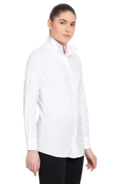TuffRider Ladies Starter Long Sleeve Show Shirt -Apparel and Gear Shop 100138 234 01 white gen model angle 1