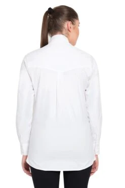 TuffRider Ladies Starter Long Sleeve Show Shirt -Apparel and Gear Shop 100138 234 01 white gen model back 1