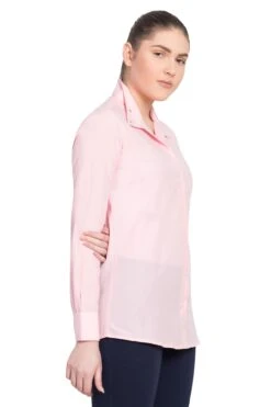 TuffRider Ladies Starter Long Sleeve Show Shirt -Apparel and Gear Shop 100138 234 106 pink gen model angle 1