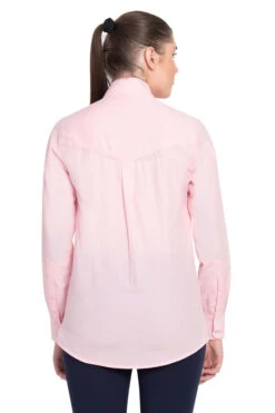 TuffRider Ladies Starter Long Sleeve Show Shirt -Apparel and Gear Shop 100138 234 106 pink gen model back 1