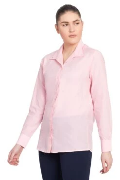 TuffRider Ladies Starter Long Sleeve Show Shirt -Apparel and Gear Shop 100138 234 106 pink gen model front 2