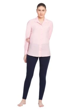 TuffRider Ladies Starter Long Sleeve Show Shirt -Apparel and Gear Shop 100138 234 106 pink oth model main front 2