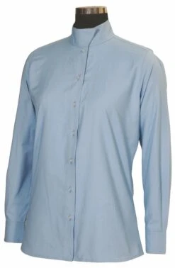 TuffRider Ladies Starter Long Sleeve Show Shirt -Apparel and Gear Shop 100138 234 46 lightblue gen main front 1