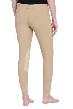TuffRider Ladies Ribb Lowrise Pull-On Knee Patch Breeches -Apparel and Gear Shop 100151 33 17 lighttan gen model back 1
