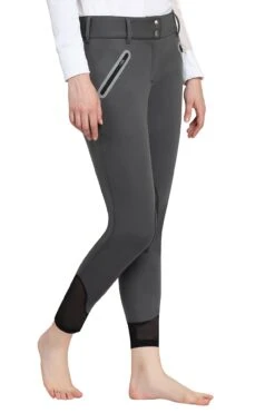 TUFFRIDER LADIES YETI SOFT SHELL KNEE PATCH BREECHES -Apparel and Gear Shop 100168 878 26 charcoal gen model angle 3 79cee1e9 1ca4 4a4f b070 301b39009c40