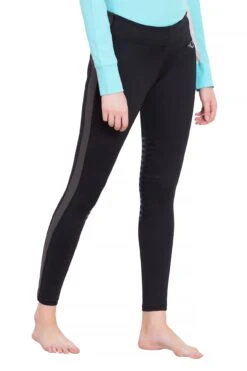 TuffRider Ladies Ventilated Schooling Tights -Apparel and Gear Shop 100426 533 16 26 black charcoal gen model angle 1 62eecc14 c939 4147 b7d2 af27566ab3f2
