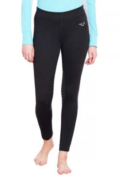 TuffRider Ladies Ventilated Schooling Tights -Apparel and Gear Shop 100426 533 16 26 black charcoal gen model front 2 625eb335 9f18 415a 98d3 a9968a941264