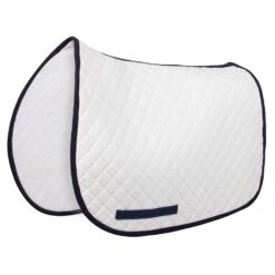 TuffRider Basic All Purpose Saddle Pad With Trim -Apparel and Gear Shop 100557 258 01 15 white navy gen angle 1
