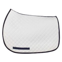 TuffRider Basic All Purpose Saddle Pad With Trim -Apparel and Gear Shop 100557 258 01 15 white navy gen main front 1
