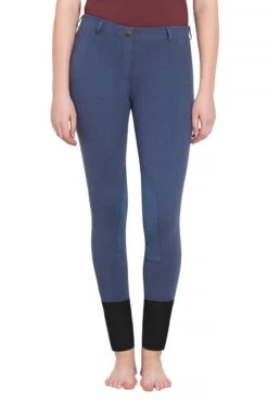 TuffRider Ladies Starter Lowrise Pull-On Knee Patch Breeches 29 TuffRider Ladies Starter Lowrise Pull-On Knee Patch Breeches -Apparel and Gear Shop 100566 479 denim gen front 6