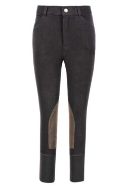 TuffRider Boys Patrol Light Knee Patch Breeches -Apparel and Gear Shop 100603 01 16 black gen front 6