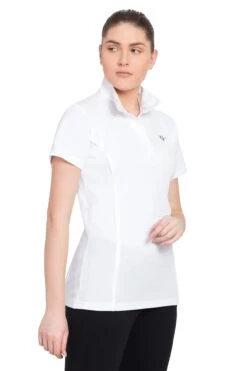 TuffRider Ladies Kirby Kwik Dry Short Sleeve Show Shirt -Apparel and Gear Shop 100694 107 01 01 white white gen model angle 1