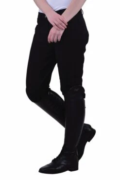 TuffRider Ladies Perfect Knee Patch Breeches -Apparel and Gear Shop 100833 832 16 Black gen model detail 1