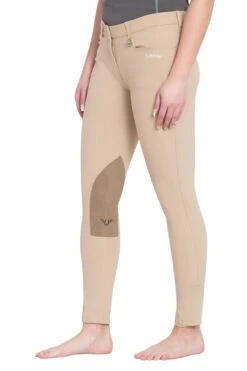 TuffRider Ladies Perfect Knee Patch Breeches -Apparel and Gear Shop 100833 832 859 safari gen model angle 9