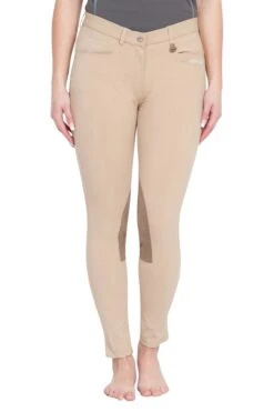TuffRider Ladies Perfect Knee Patch Breeches -Apparel and Gear Shop 100833 832 859 safari gen model front 8