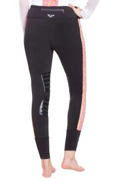 TuffRider Ladies Athena EquiCool Riding Tights 16 TuffRider Ladies Athena EquiCool Riding Tights -Apparel and Gear Shop 100899 504 26 31 charcoal orange gen model back 1