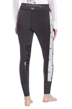 TuffRider Ladies Iris EquiCool Riding Tights -Apparel and Gear Shop 100901 504 26 charcoal print gen model back 1