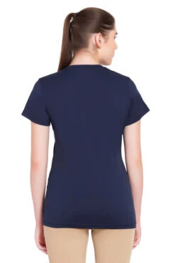 Tuffrider Ladies Taylor Tee Short Sleeve T-Shirt -Apparel and Gear Shop 100965 126 102 ec navy gen model back 1 62a3a229 1850 4eef aff5 59c1e6c84162