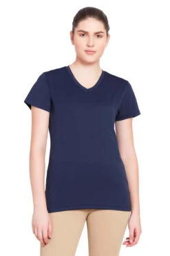 Tuffrider Ladies Taylor Tee Short Sleeve T-Shirt -Apparel and Gear Shop 100965 126 102 ec navy gen model main front 1