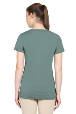 Tuffrider Ladies Taylor Tee Short Sleeve T-Shirt -Apparel and Gear Shop 100965 126 1514 duck 20green gen model back 4
