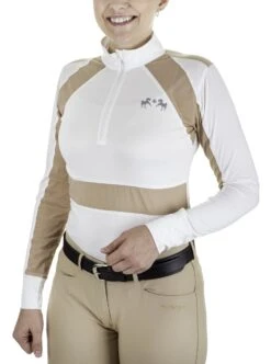 Equine Couture Ladies Nicolette Equicool Long Sleeve Show Shirt -Apparel and Gear Shop 110026 859 safari gen angle 1