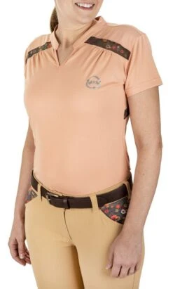 Equine Couture Women EcoRider Thea Notched V-Neck Short Sleeve Show Shirt -Apparel and Gear Shop 110102 66 1
