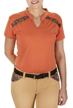 Equine Couture Women EcoRider Thea Notched V-Neck Short Sleeve Show Shirt -Apparel and Gear Shop 110102 73 1