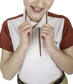 Equine Couture Children'S Magda Equicool Short Sleeve Show Shirt -Apparel and Gear Shop 110168 01 white gen main front 5