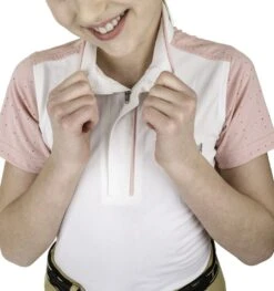 Equine Couture Children'S Magda Equicool Short Sleeve Show Shirt -Apparel and Gear Shop 110168 01 white gen main front 7
