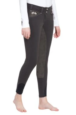 Equine Couture Ladies Blakely Full Seat Breeches -Apparel and Gear Shop 110410 26 charcoal gen model angle 1