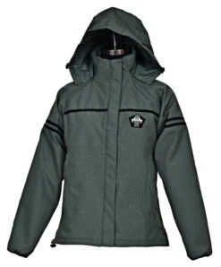 Equine Couture Ladies Farm House Jacket -Apparel and Gear Shop 110752 1518 16 AshGray Black gen main front 1