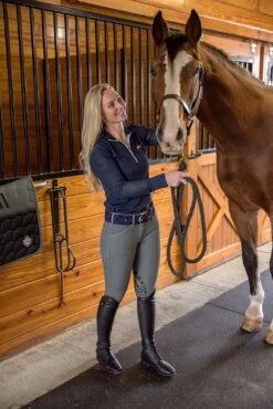 Equine Couture Ladies Calabasas Printed Silicone Patch Denim Breeches -Apparel and Gear Shop 110787 1533 grey info 1