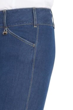 Equine Couture Ladies Calabasas Printed Silicone Patch Denim Breeches -Apparel and Gear Shop 110787 15 navy gen detail 7