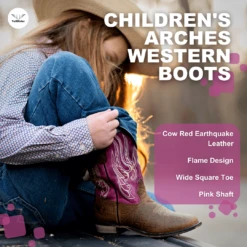 TuffRider Toddlers Arches Flame Embroidered Pink Shaft Square Toe Western Boots -Apparel and Gear Shop 1 3126eb05 c4d5 4d12 9d2d 146a8deb3470