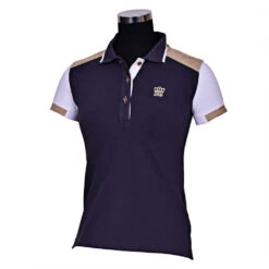 George H Morris Ladies Reserve Short Sleeve Polo Sport Shirt -Apparel and Gear Shop 2709 429 1462 graphite gen main front 1
