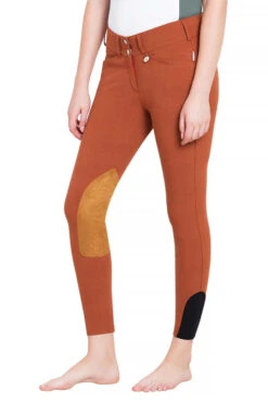 George H Morris Ladies Show Time Knee Patch Breeches -Apparel and Gear Shop 2720 829 1523 ghm rust gen model main front 1 cc4731d0 3b0d 4e3d 8252 eee6693b2429