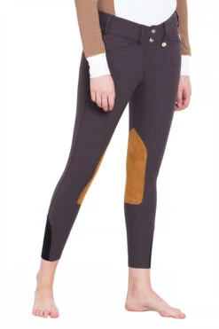 George H Morris Ladies Show Time Knee Patch Breeches -Apparel and Gear Shop 2720 829 26 charcoal gen model angle 1