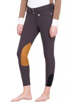 George H Morris Ladies Show Time Knee Patch Breeches -Apparel and Gear Shop 2720 829 26 charcoal gen model main front 1