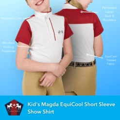 Equine Couture Children'S Magda Equicool Short Sleeve Show Shirt -Apparel and Gear Shop 2 3