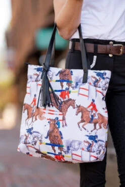 AWST Int'l "Lila" Jumper Pattern Tote Bag W/ Tassel -Apparel and Gear Shop 63 LP455 4