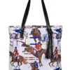 AWST Int'l "Lila" Jumper Pattern Tote Bag W/ Tassel