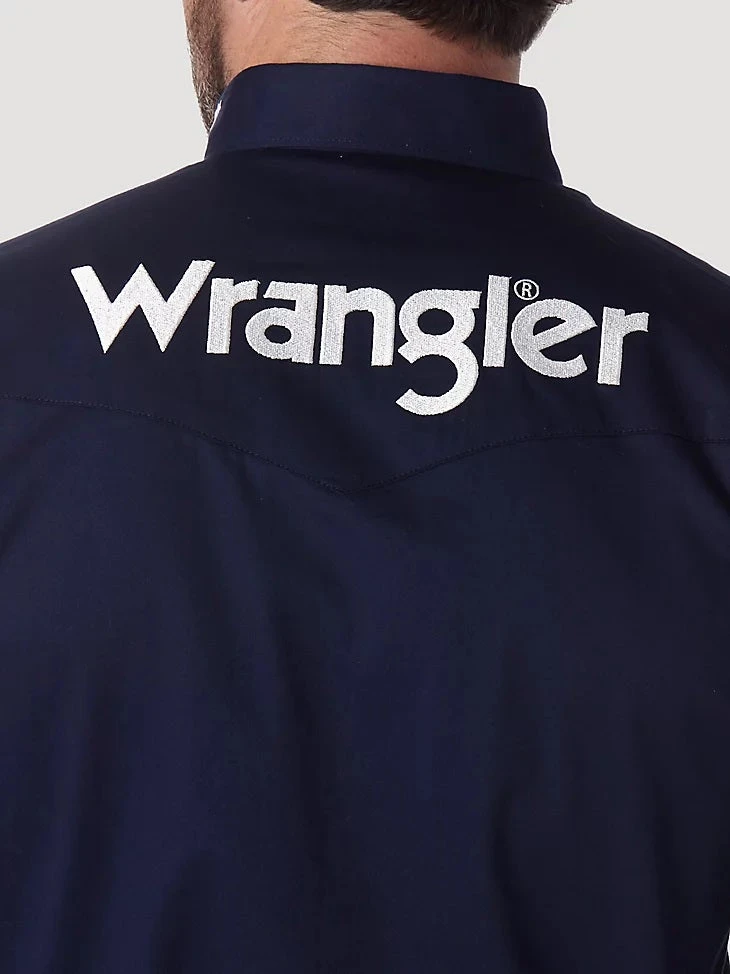 Wrangler® Logo Long Sleeve Shirt- Navy 5 Wrangler® Logo Long Sleeve Shirt- Navy - Image 5