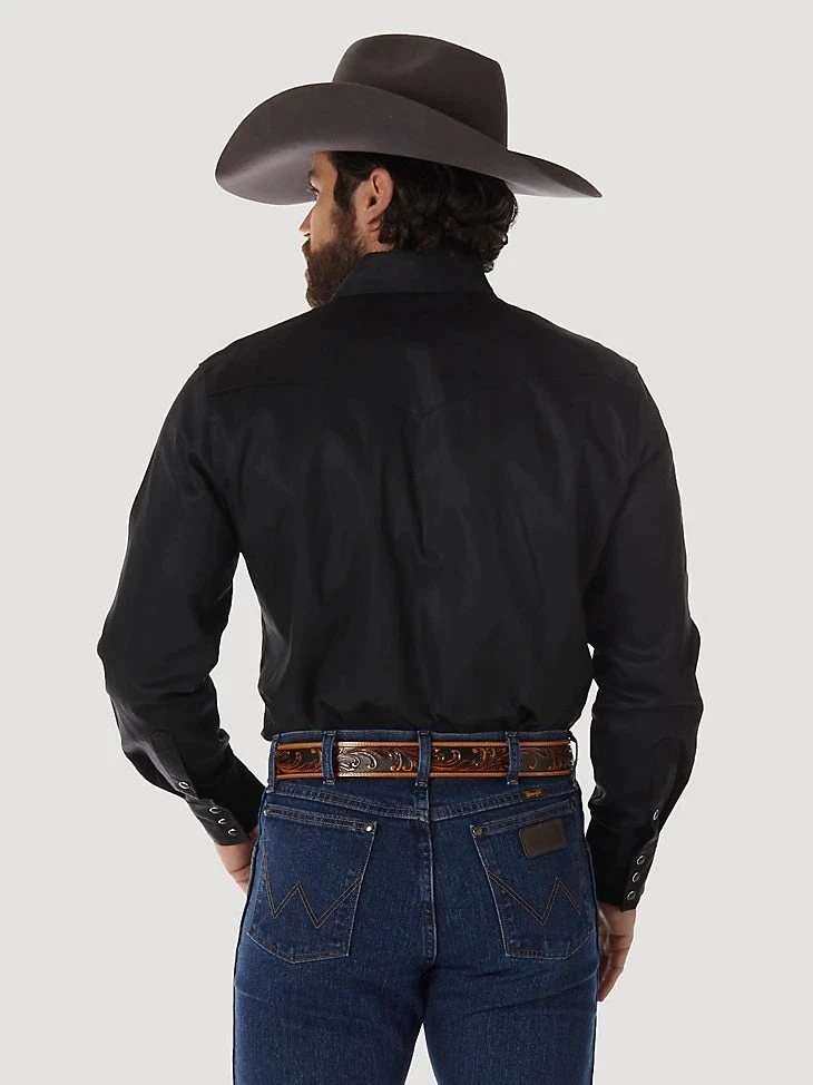 Wrangler Mens Authentic Cowboy Cut® Work Shirt- Black 2 Wrangler Mens Authentic Cowboy Cut® Work Shirt- Black - Image 2