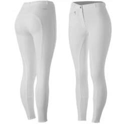 Horze Women's Active Silicone Full Seat Breeches -Apparel and Gear Shop HZ 36277 WH White gen main front 0