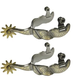 Jacks Midnight Blue Steel Silver Roping Spurs