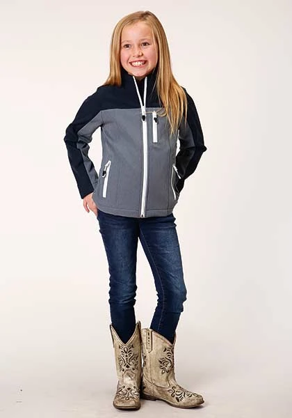Roper Girls Tech Series Pieced Grey SoftShell Jacket - GREY XS 2 Roper Girls Tech Series Pieced Grey SoftShell Jacket - GREY XS - Image 2