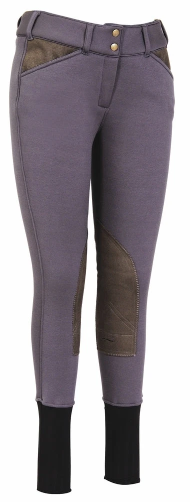 TuffRider Ladies Soft Shell Wide Waistband Knee Patch Breeches 4 TuffRider Ladies Soft Shell Wide Waistband Knee Patch Breeches - Image 4